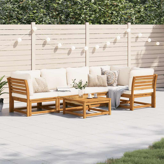 vidaXL Σαλόνι Κήπου Σετ 6 Τεμαχίων από Μασίφ Ξύλο Ακακίας με Μαξιλάρια