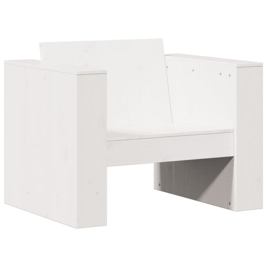 vidaXL Καναπές Κήπου Λευκός 79 x 60 x 62 εκ. από Μασίφ Ξύλο Πεύκου
