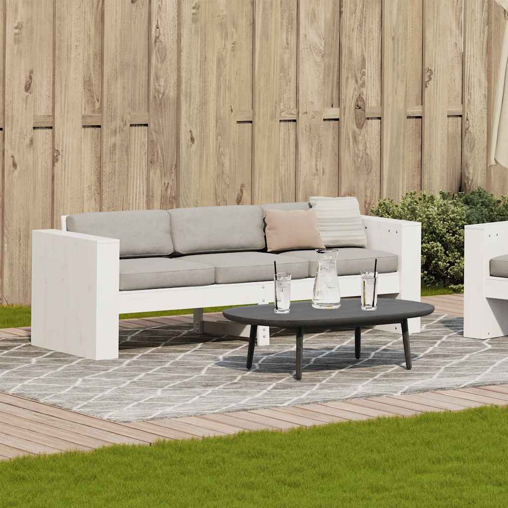 vidaXL Καναπές Κήπου Τριθέσιος Λευκός 189x60x62 εκ. Μασίφ Ξύλο Πεύκου