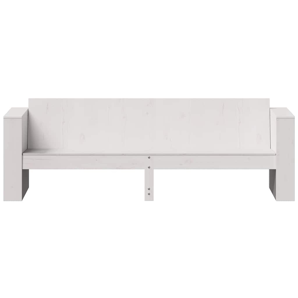 vidaXL Καναπές Κήπου Τριθέσιος Λευκός 189x60x62 εκ. Μασίφ Ξύλο Πεύκου