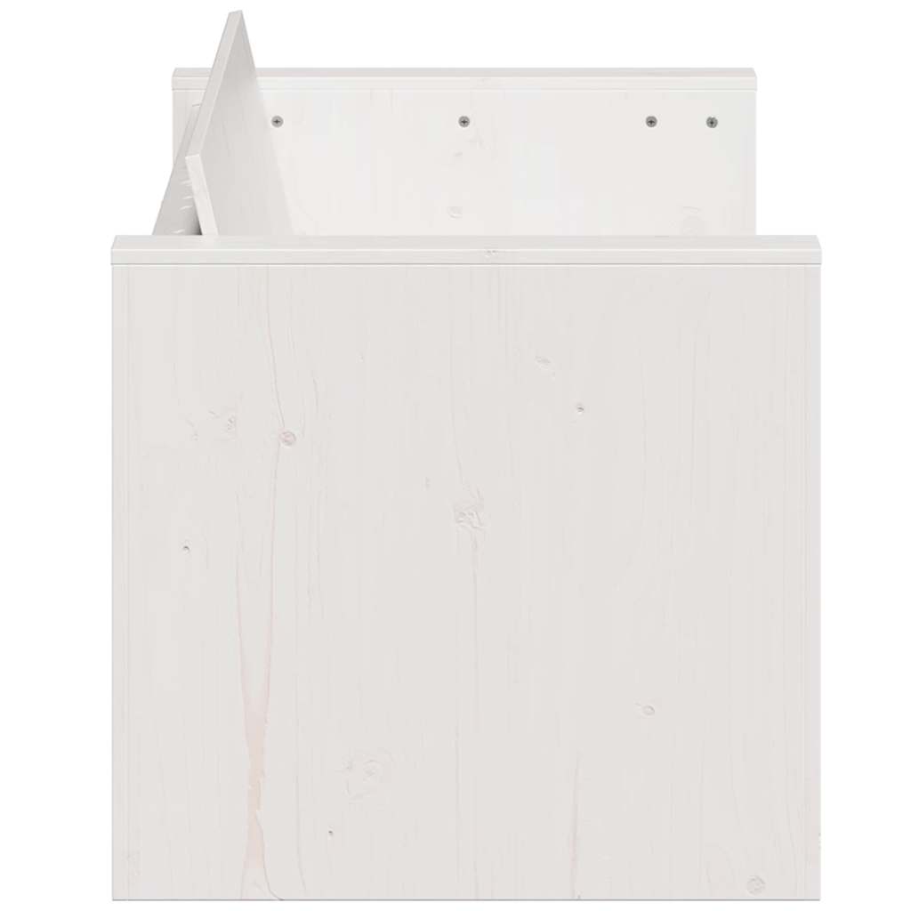 vidaXL Καναπές Κήπου Τριθέσιος Λευκός 189x60x62 εκ. Μασίφ Ξύλο Πεύκου