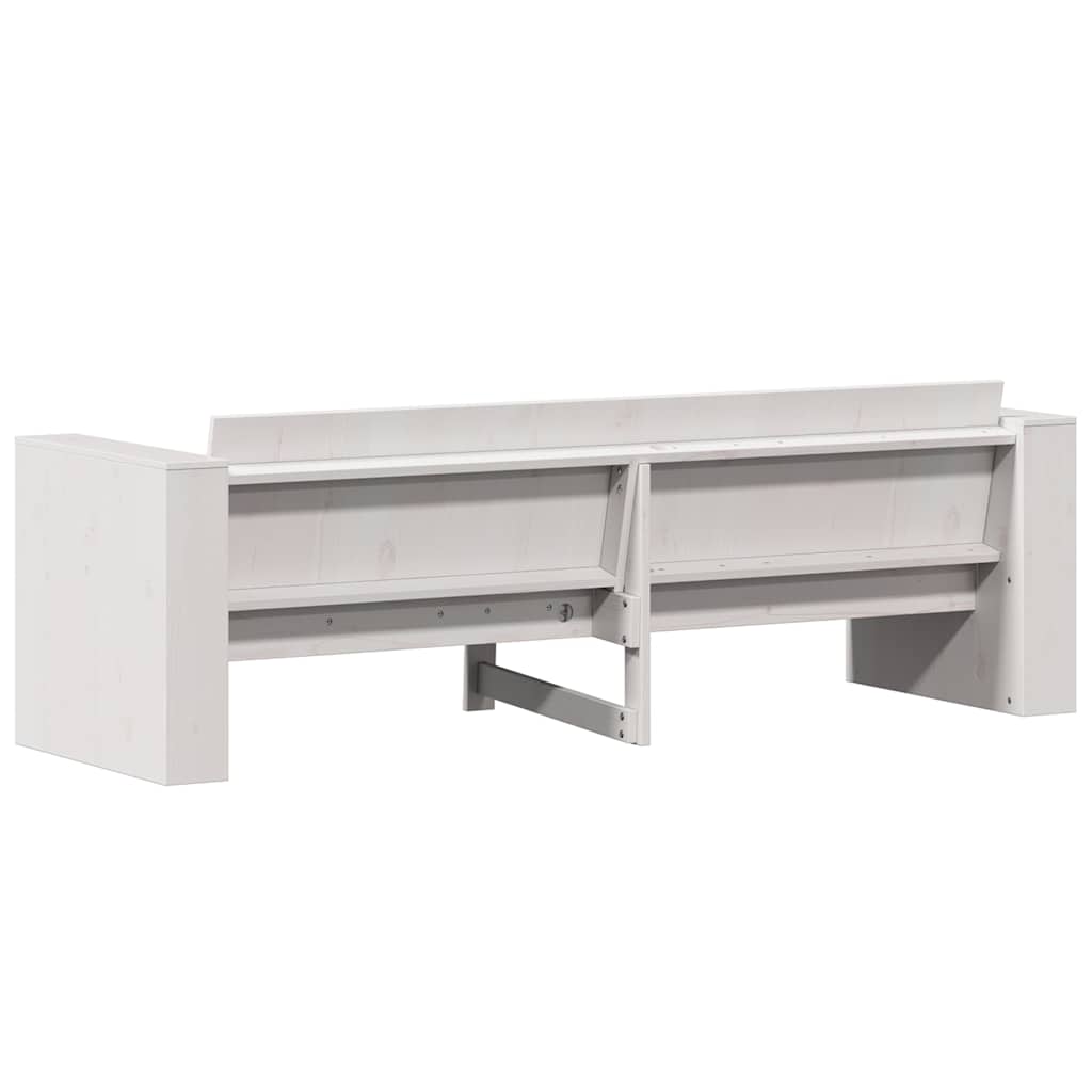 vidaXL Καναπές Κήπου Τριθέσιος Λευκός 189x60x62 εκ. Μασίφ Ξύλο Πεύκου