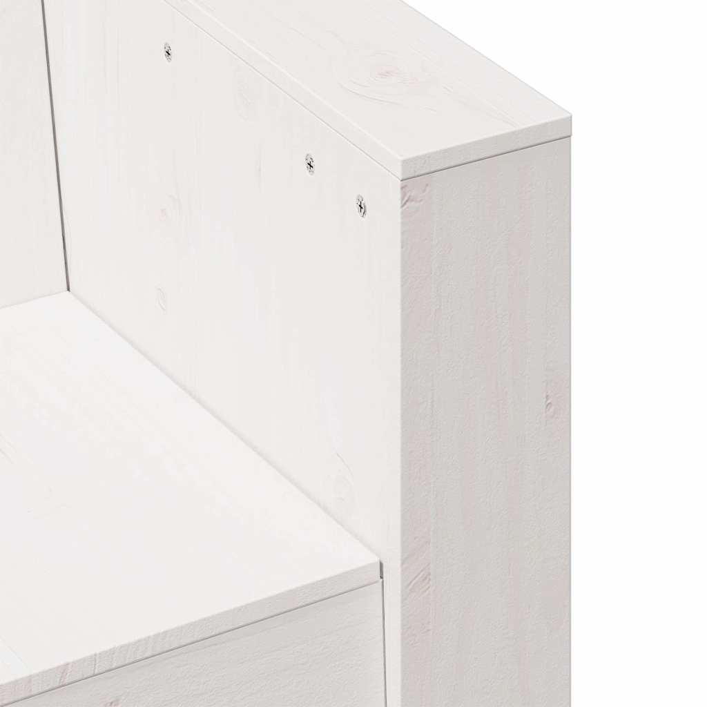 vidaXL Καναπές Κήπου Τριθέσιος Λευκός 189x60x62 εκ. Μασίφ Ξύλο Πεύκου