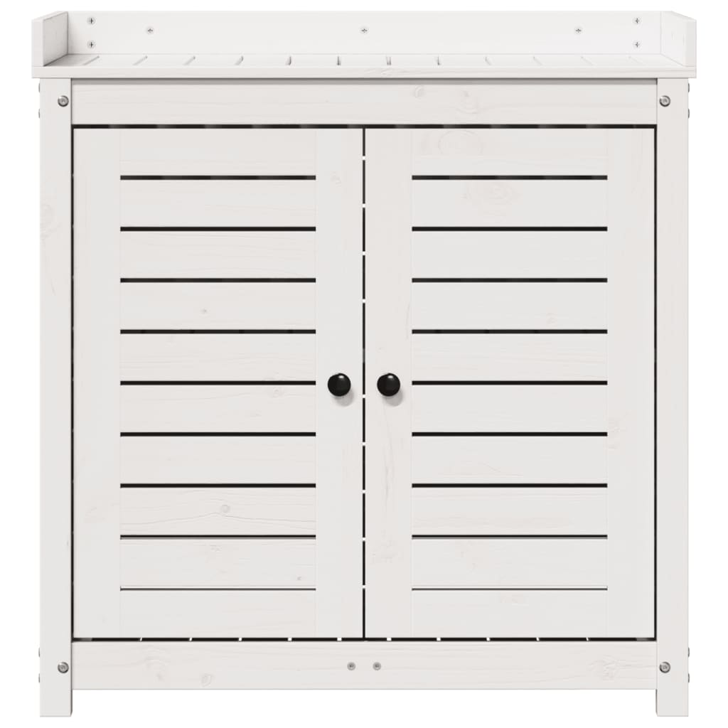 vidaXL Τραπέζι Κηπουρικής με Ράφια 82,5x50x86,5 εκ. Μασίφ Ξύλο Πεύκου