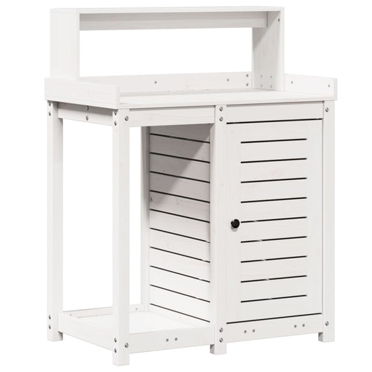 vidaXL Τραπέζι Κηπουρικής με Ράφια 82,5x50x109,5 εκ. Μασίφ Ξύλο Πεύκου