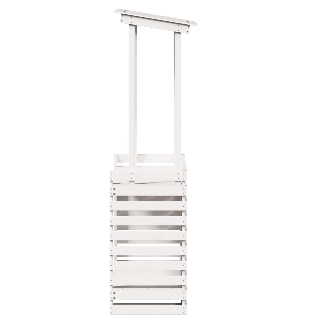 vidaXL Τραπέζι Μπαρ Κήπου με Οροφή Λευκό 112,5x57x195,5εκ. Μασίφ Πεύκο