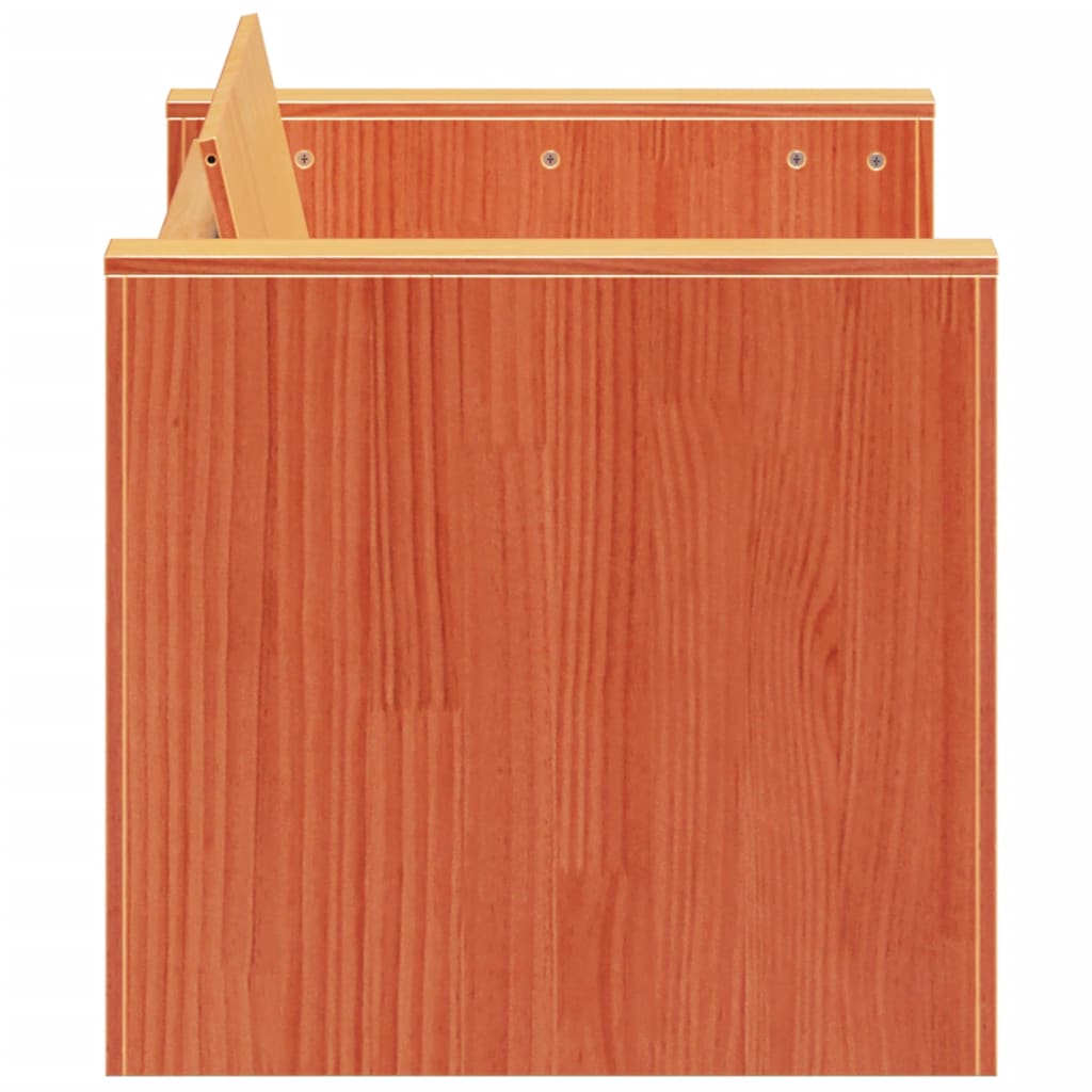 vidaXL Καναπές Κήπου Διθέσιος Καφέ 134x60x62 εκ. Μασίφ Ξύλο Πεύκου