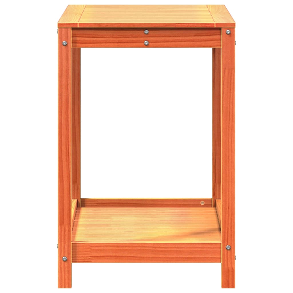 vidaXL Τραπέζι Κηπουρικής με Ράφι Καφέ 82,5x50x75εκ. Μασίφ Ξύλο Πεύκου