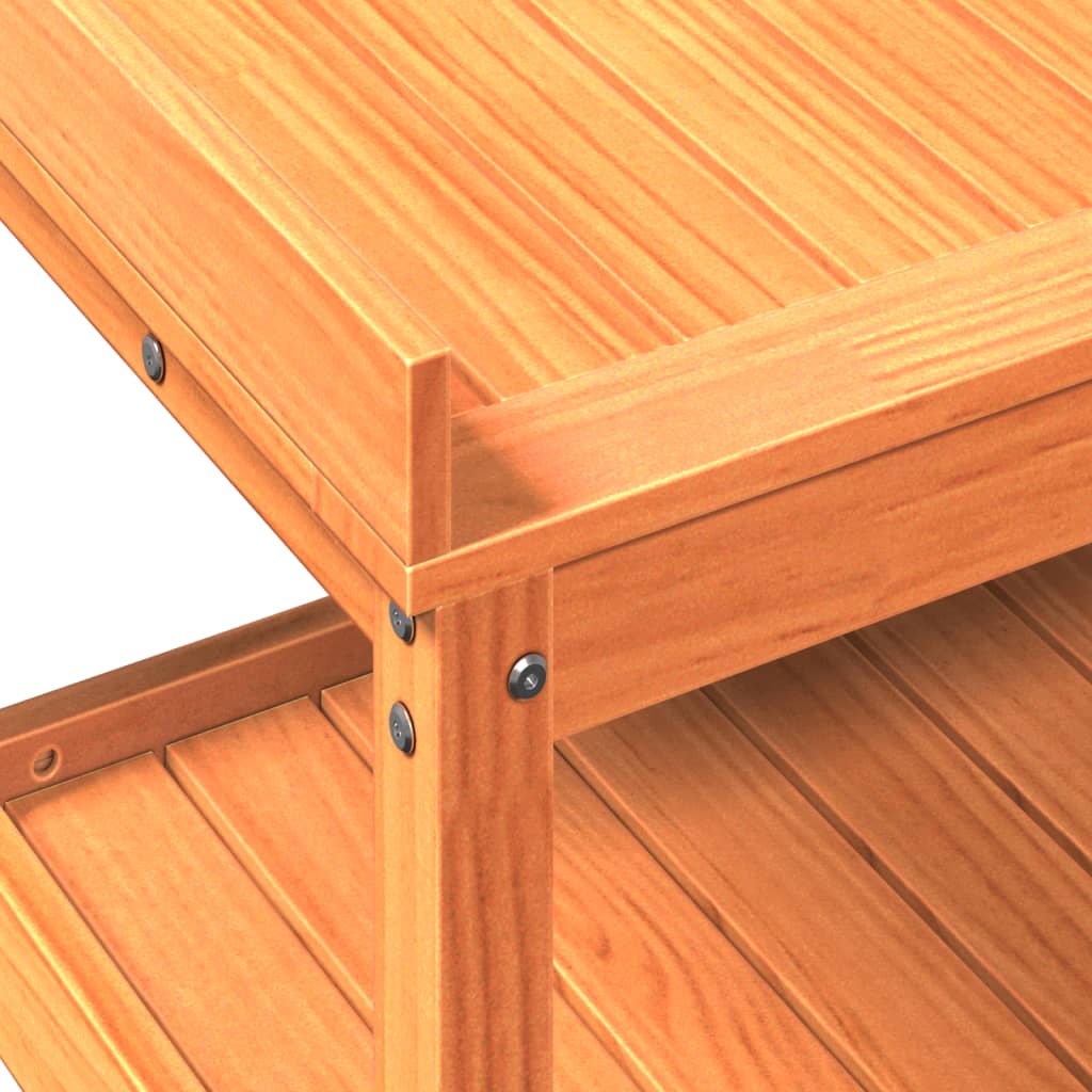 vidaXL Τραπέζι Κηπουρικής με Ράφια Καφέ 82,5x45x86,5 εκ. Μασίφ Πεύκο