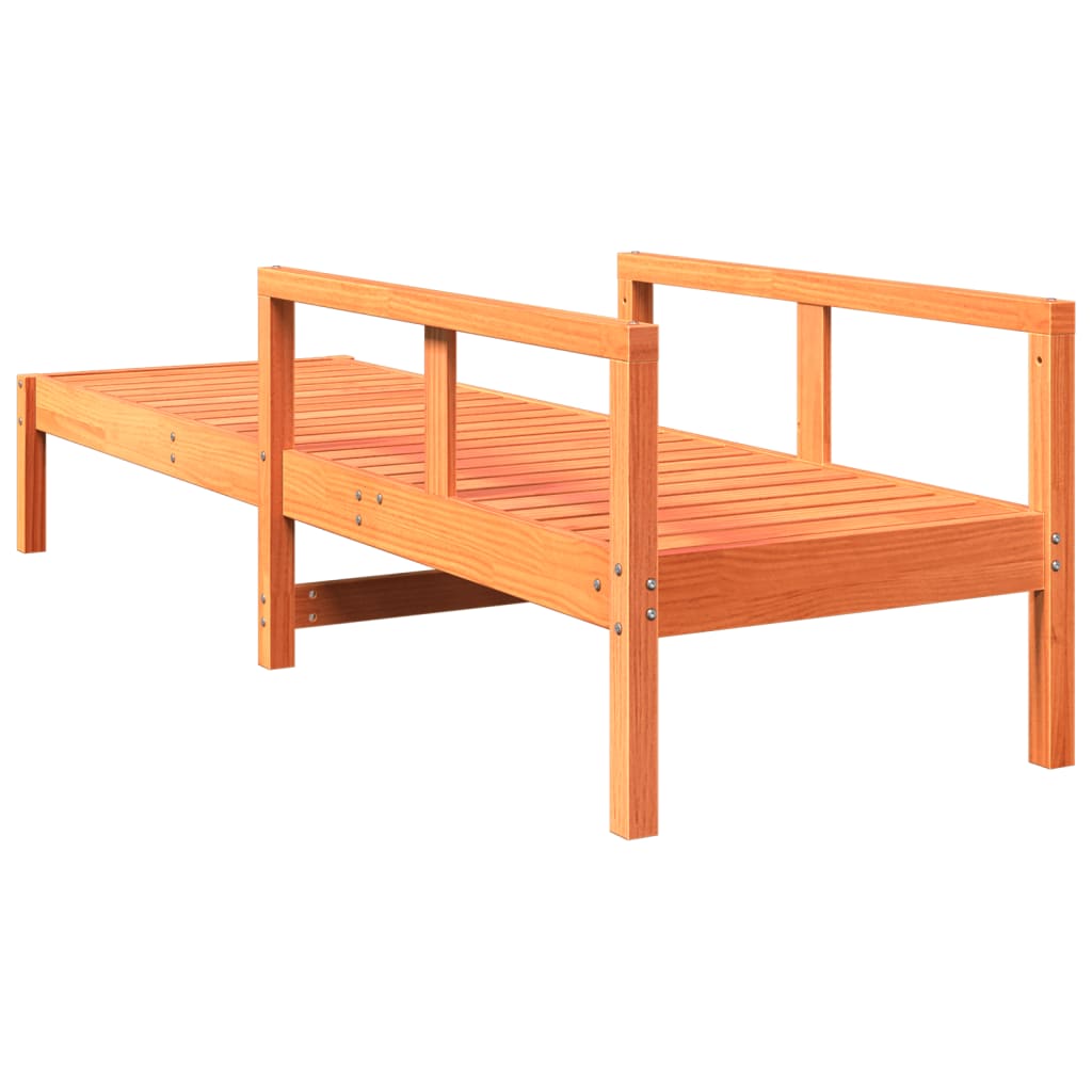 vidaXL Ξαπλώστρα Καφέ Κεριού 199,5x62x55 εκ από Μασίφ Ξύλο Πεύκου