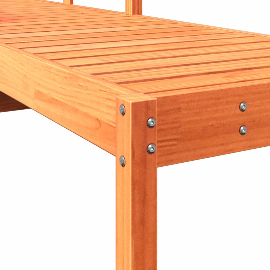 vidaXL Ξαπλώστρα Καφέ Κεριού 199,5x62x55 εκ από Μασίφ Ξύλο Πεύκου