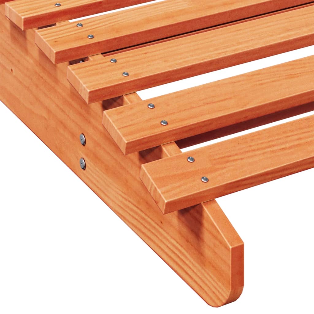 vidaXL Ξαπλώστρα Καφέ Κεριού 205x70x31,5 εκ. από Μασίφ Ξύλο Πεύκου