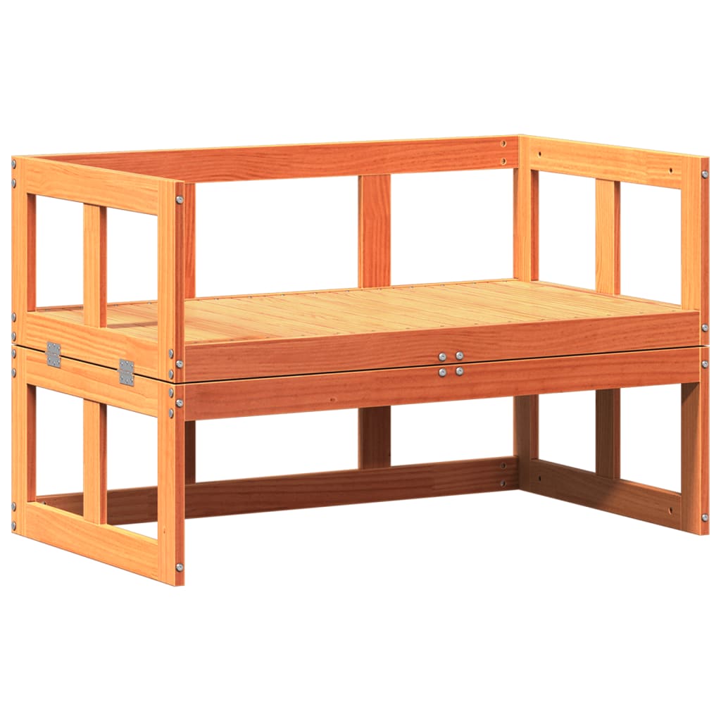 vidaXL Παγκάκι/Καναπές Κήπου Επεκτεινόμενο Καφέ από Μασίφ Ξύλο Πεύκου