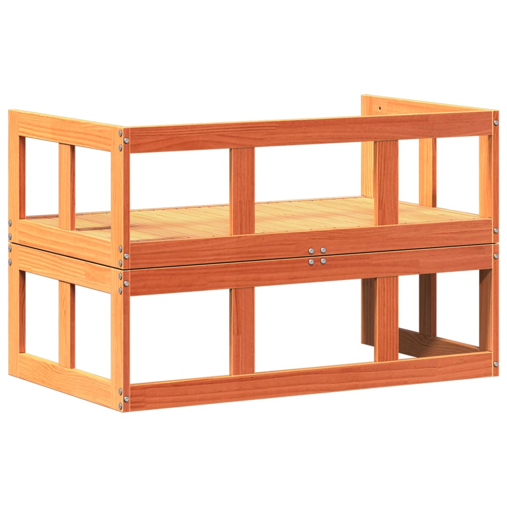 vidaXL Παγκάκι/Καναπές Κήπου Επεκτεινόμενο Καφέ από Μασίφ Ξύλο Πεύκου