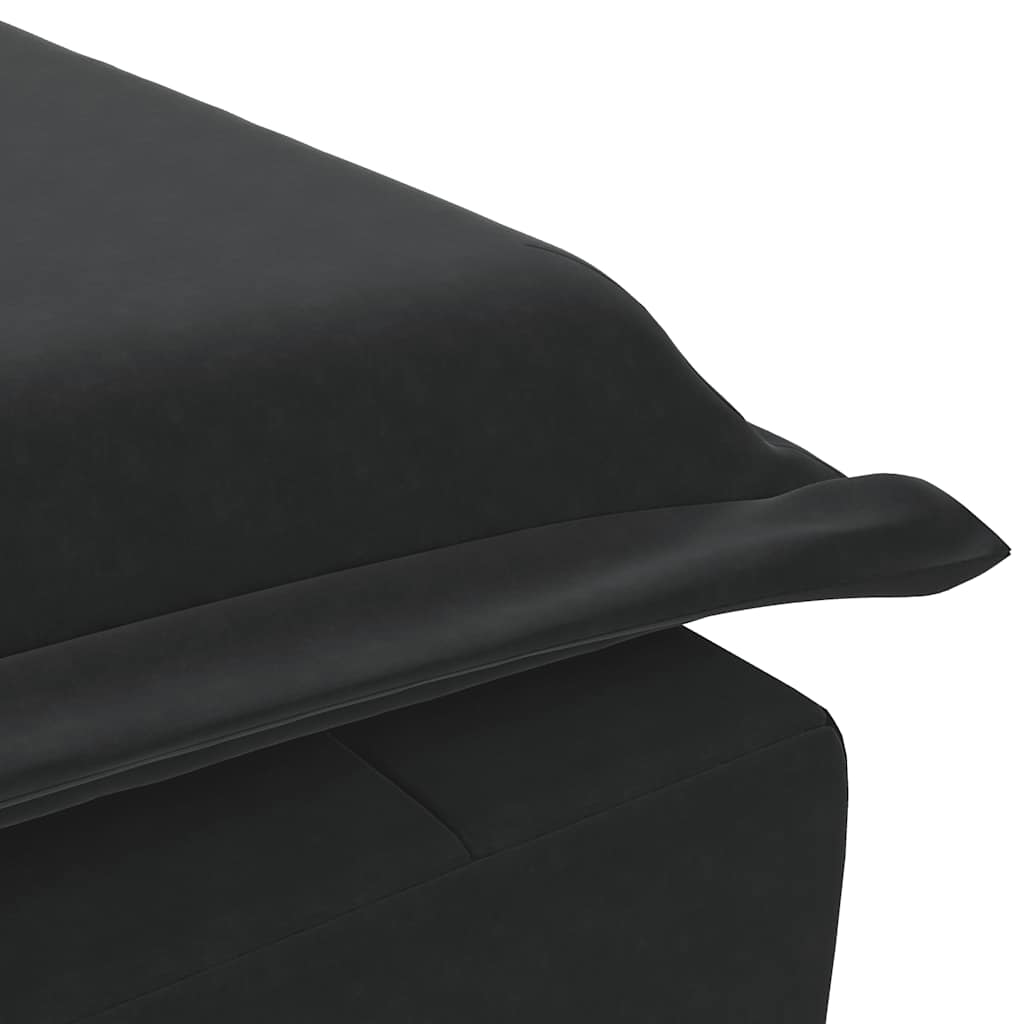 vidaXL Ανάκλιντρο Μαύρο Βελούδινο με Μαξιλάρι Βελούδινο