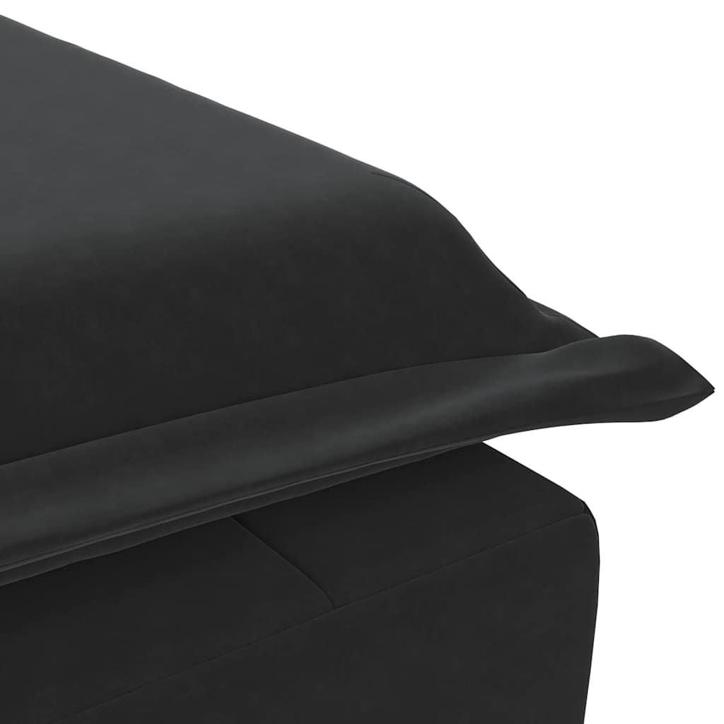 vidaXL Ανάκλιντρο Μαύρο Βελούδινο με Μαξιλάρι Βελούδινο