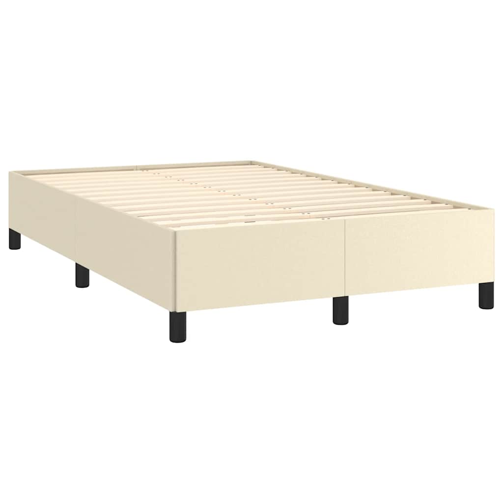 vidaXL Πλαίσιο Κρεβατιού χωρίς στρώμα Κρεμ 120x190 εκ.Συνθ. Δέρμα