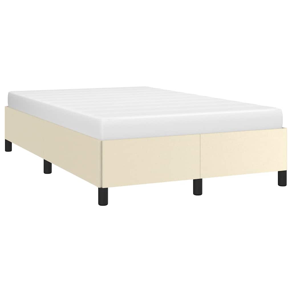 vidaXL Πλαίσιο Κρεβατιού χωρίς στρώμα Κρεμ 120x190 εκ.Συνθ. Δέρμα