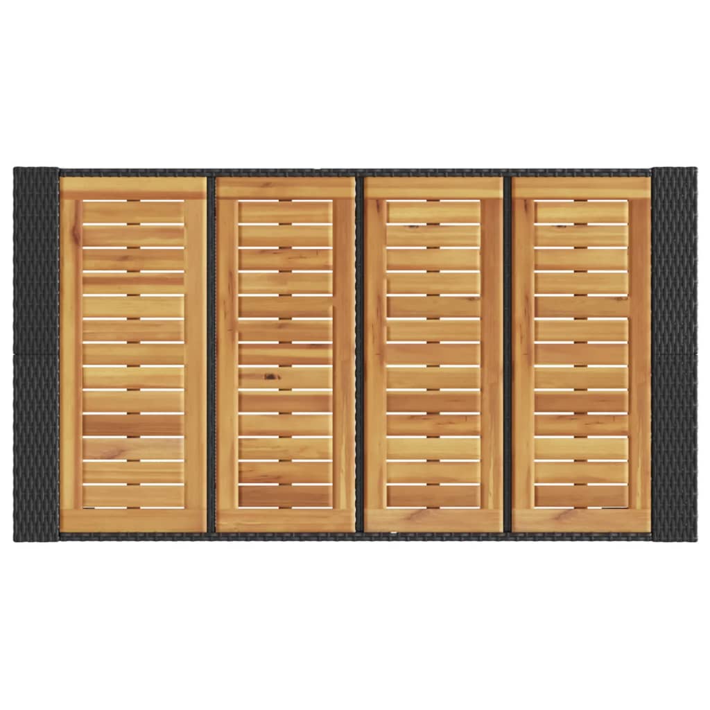 vidaXL Τραπέζι Μπαρ Κήπου Επιφ. Ακακίας Μαύρο 105x80x110εκ Συνθ. Ρατάν