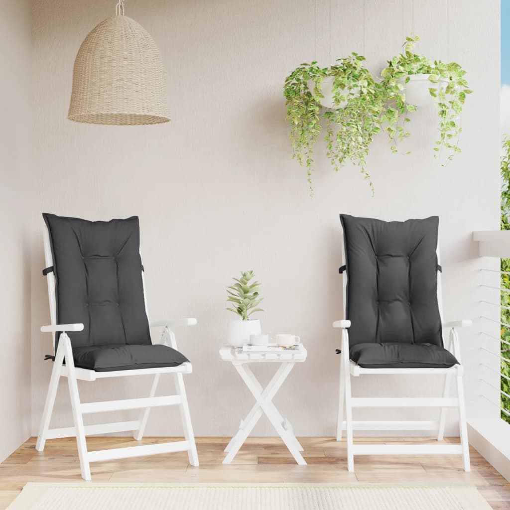 vidaXL Μαξιλάρια Καρέκλας με Πλάτη 2 τεμ. Ανθρακί 120x50x7 εκ. Ύφασμα