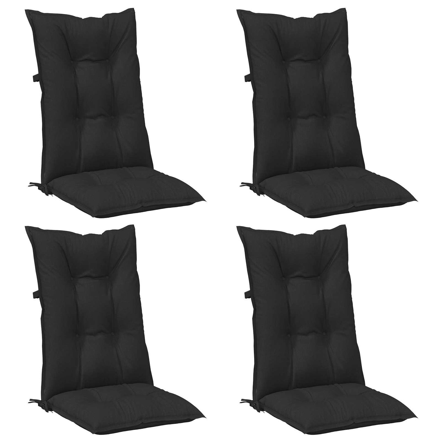 vidaXL Σέτ Μαξιλαριών Καρέκλας Υψηλής Πλάτης 4 pcs Μελανζ Μαύρο