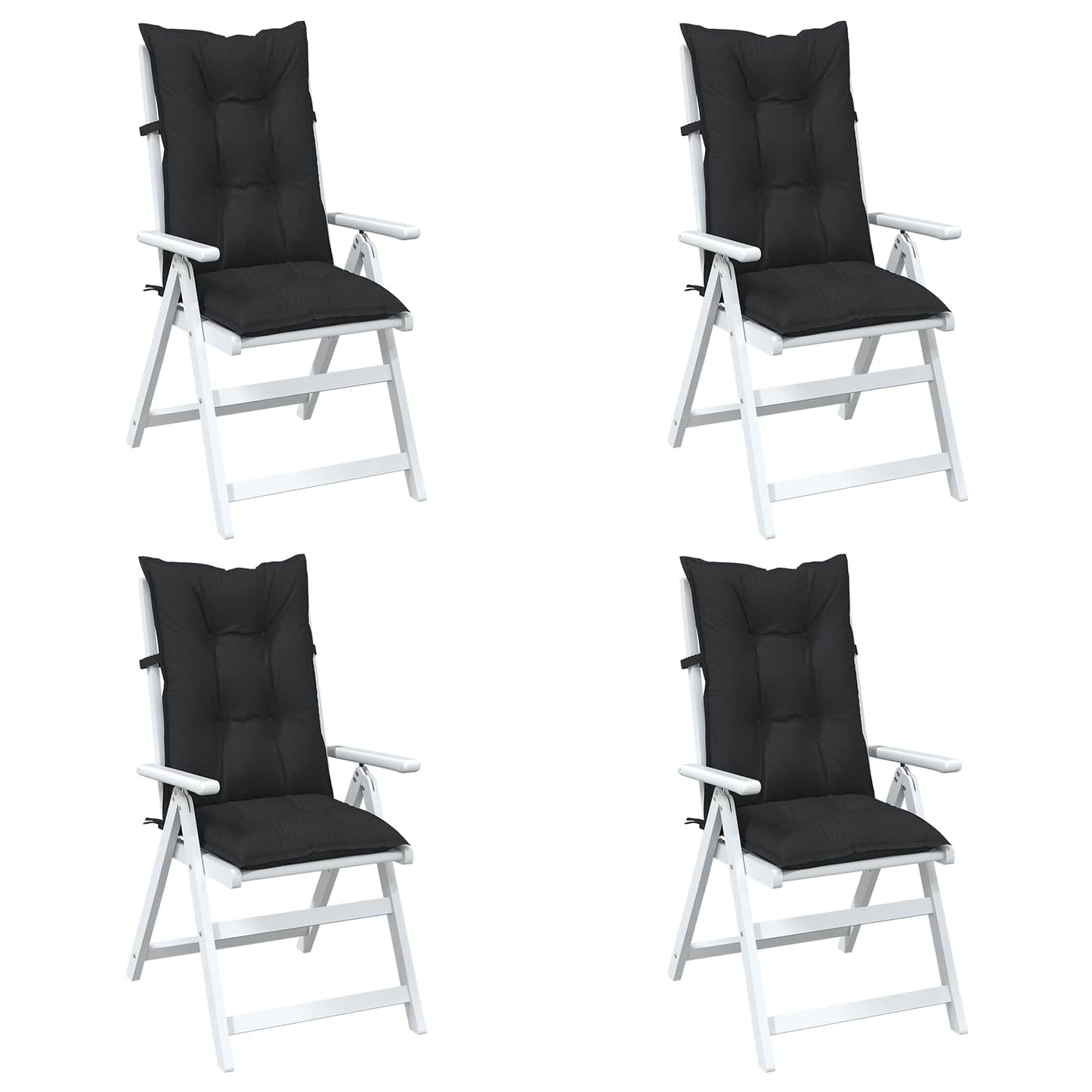 vidaXL Σέτ Μαξιλαριών Καρέκλας Υψηλής Πλάτης 4 pcs Μελανζ Μαύρο