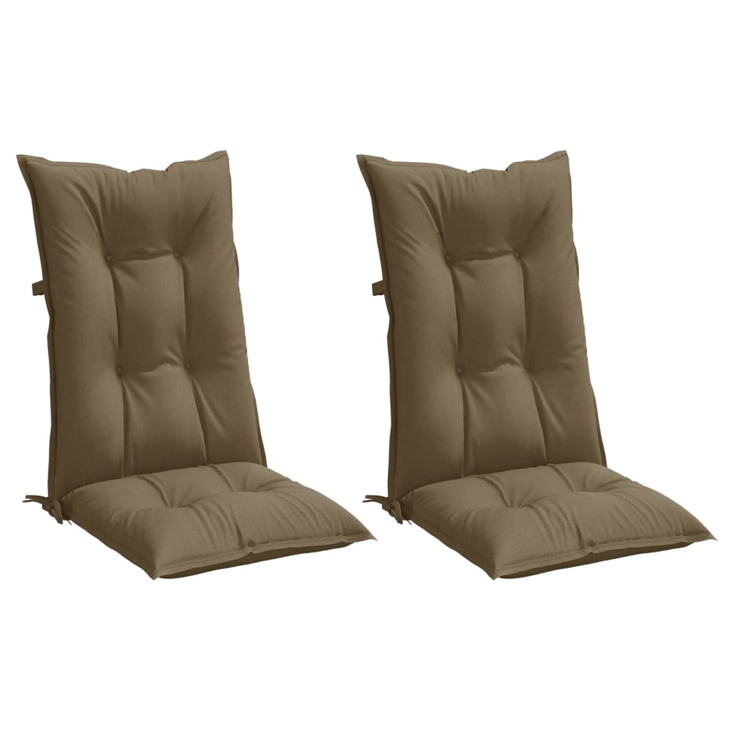 vidaXL Μαξιλάρια Καρέκλας Κήπου Πλάτη 2τεμ Taupe 120x50x7 εκ. Ύφασμα
