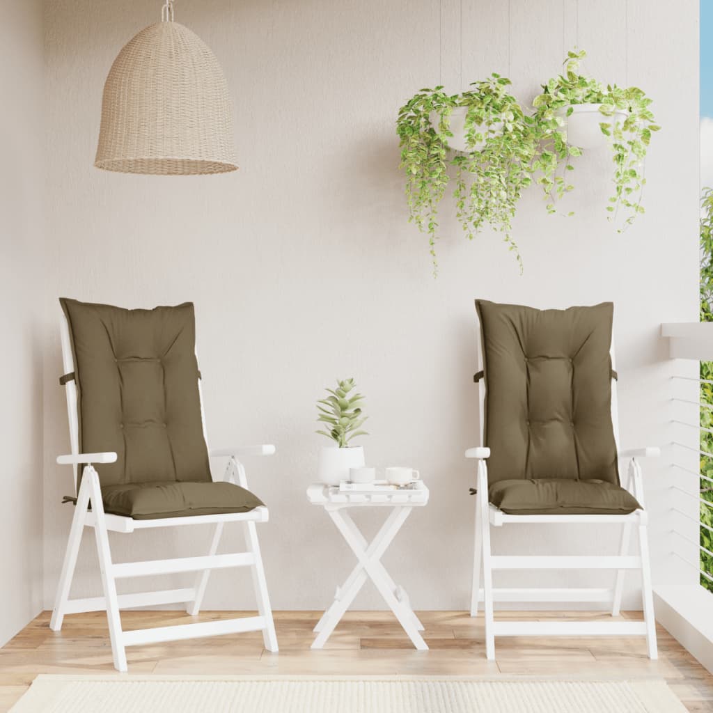 vidaXL Μαξιλάρια Καρέκλας Κήπου Πλάτη 2τεμ Taupe 120x50x7 εκ. Ύφασμα