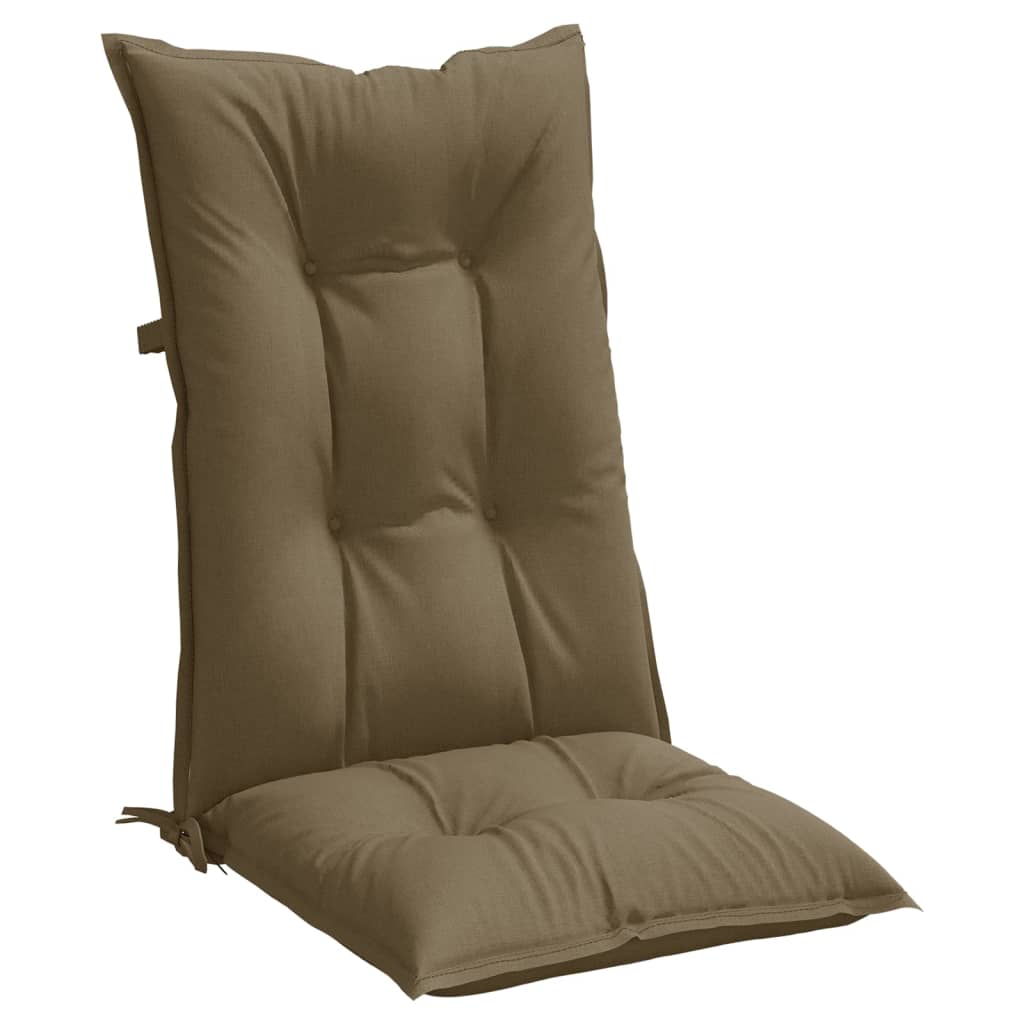 vidaXL Μαξιλάρια Καρέκλας Κήπου Πλάτη 2τεμ Taupe 120x50x7 εκ. Ύφασμα