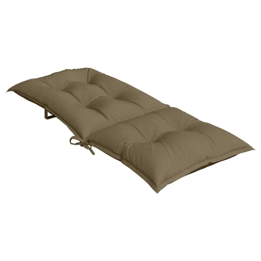 vidaXL Μαξιλάρια Καρέκλας Κήπου Πλάτη 2τεμ Taupe 120x50x7 εκ. Ύφασμα