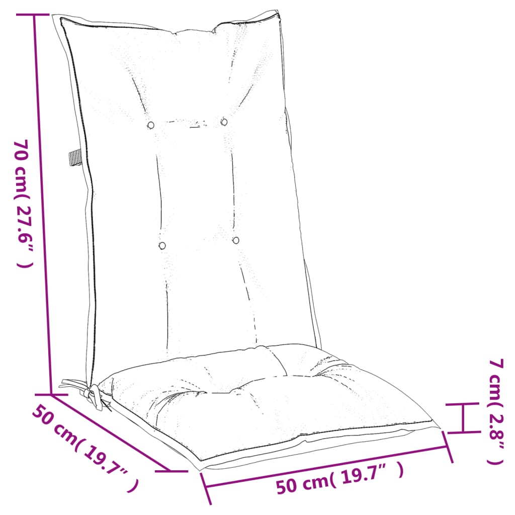 vidaXL Μαξιλάρια Καρέκλας Κήπου Πλάτη 2τεμ Taupe 120x50x7 εκ. Ύφασμα