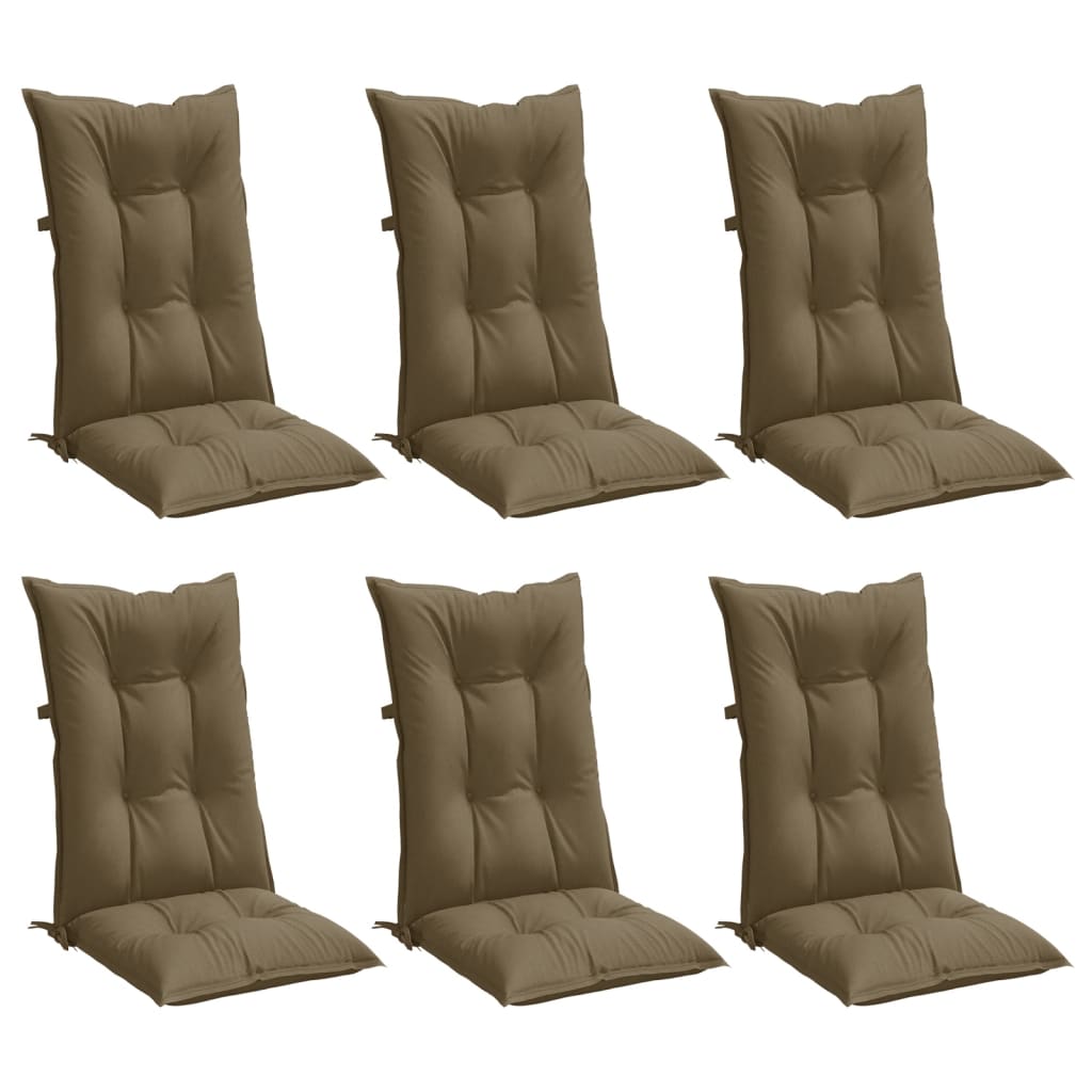 vidaXL Μαξιλάρια Καρέκλας Κήπου Πλάτη 6τεμ Taupe 120x50x7 εκ. Ύφασμα