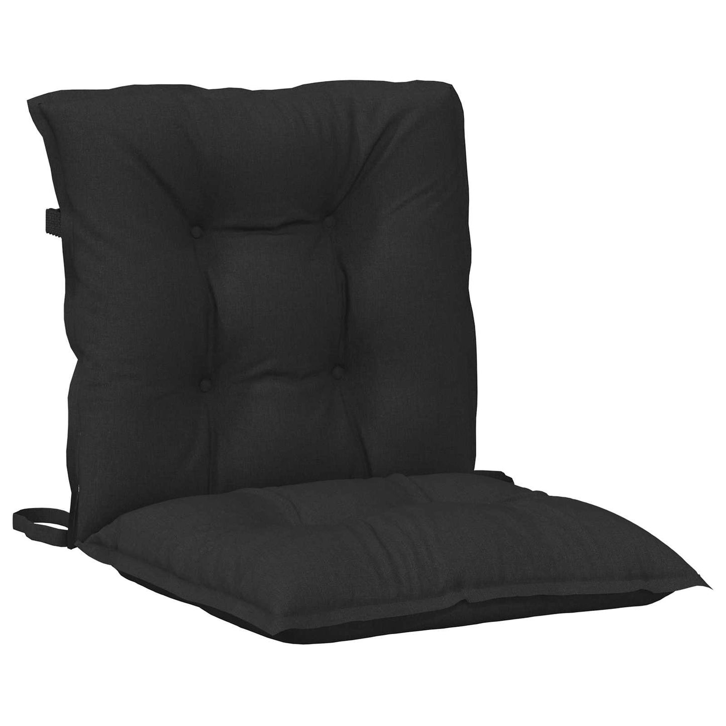 vidaXL Σετ Μαξιλαριών για Χαμηλή Πολυθρόνα 4 pcs Μελανζέ Μαύρο