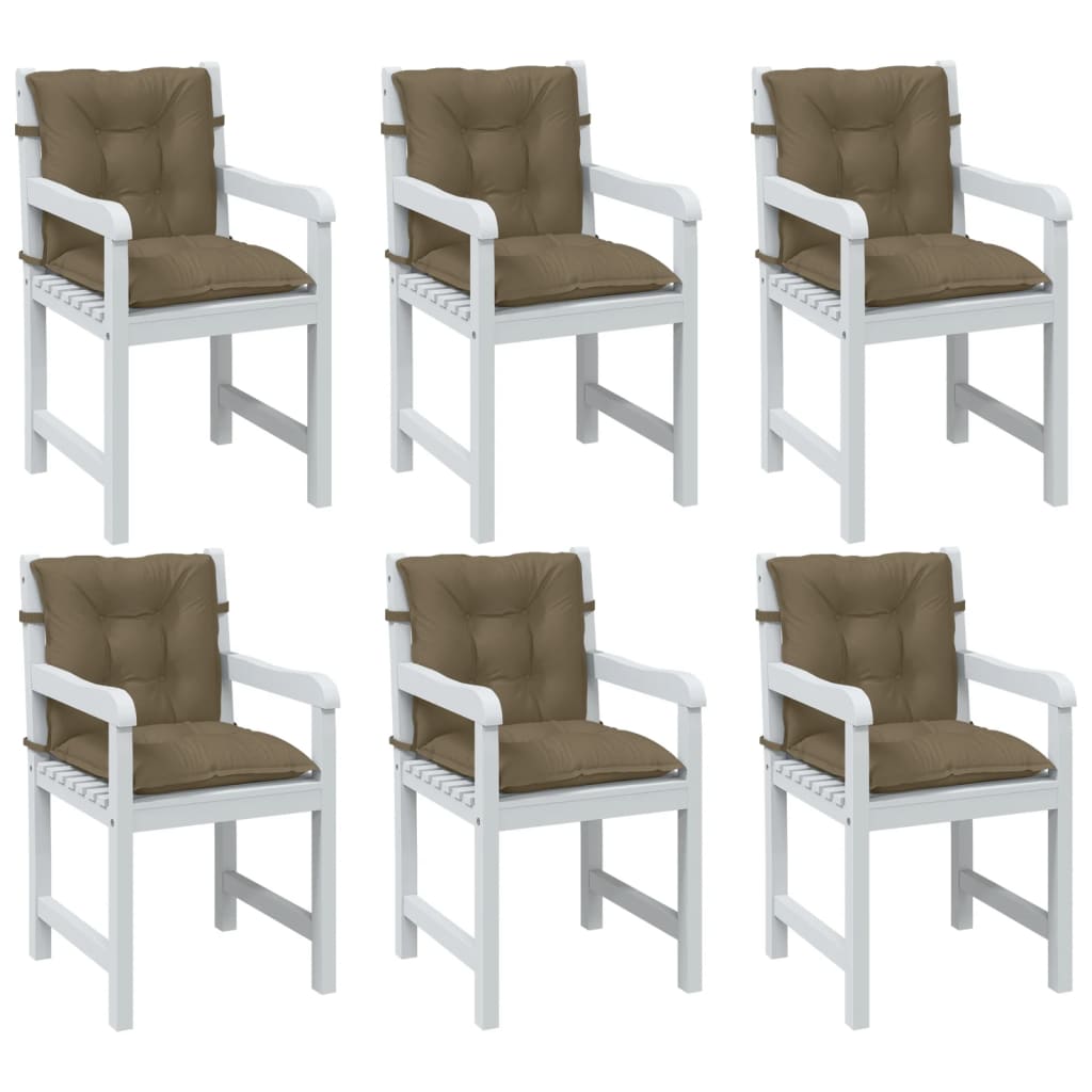 vidaXL Μαξιλάρια Καρέκλας 6 τεμ. Taupe 100x50x7εκ. Ύφασμα