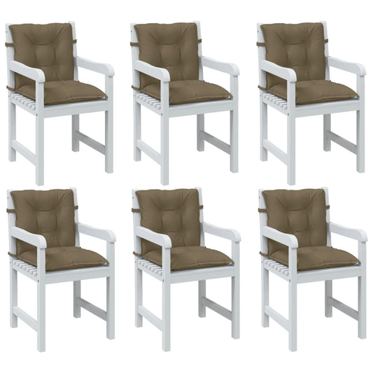 vidaXL Μαξιλάρια Καρέκλας 6 τεμ. Taupe 100x50x7εκ. Ύφασμα