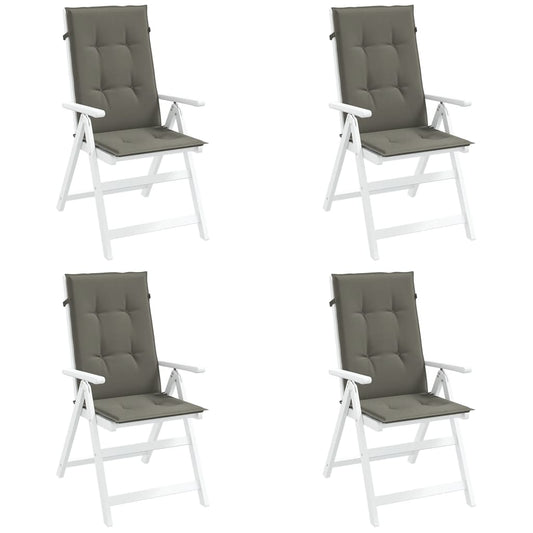 vidaXL Μαξιλάρια Καρέκλας με Πλάτη 4 τεμ. Σκ. Γκρι 120x50x4 εκ. Ύφασμα