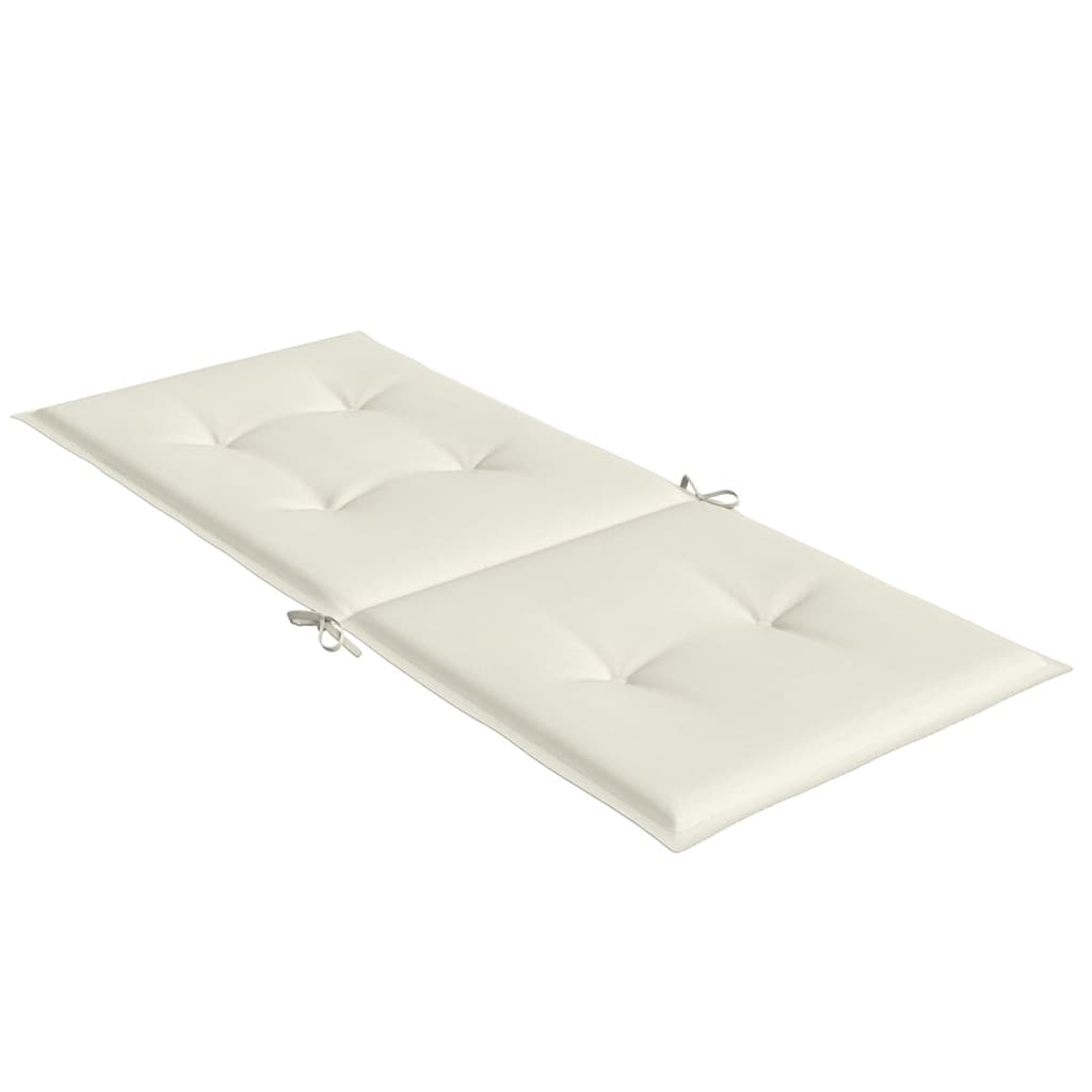 vidaXL Μαξιλάρια Καρέκλας με Πλάτη 2 τεμ. Κρεμ 120x50x7 εκ. Ύφασμα