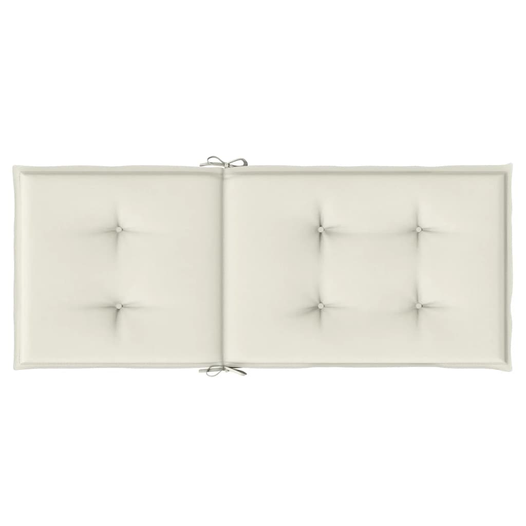 vidaXL Μαξιλάρια Καρέκλας με Πλάτη 2 τεμ. Κρεμ 120x50x7 εκ. Ύφασμα