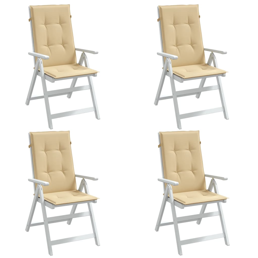 vidaXL Μαξιλάρια Καρέκλας με Πλάτη 4 τεμ. Μπεζ 120x50x7 εκ. Ύφασμα