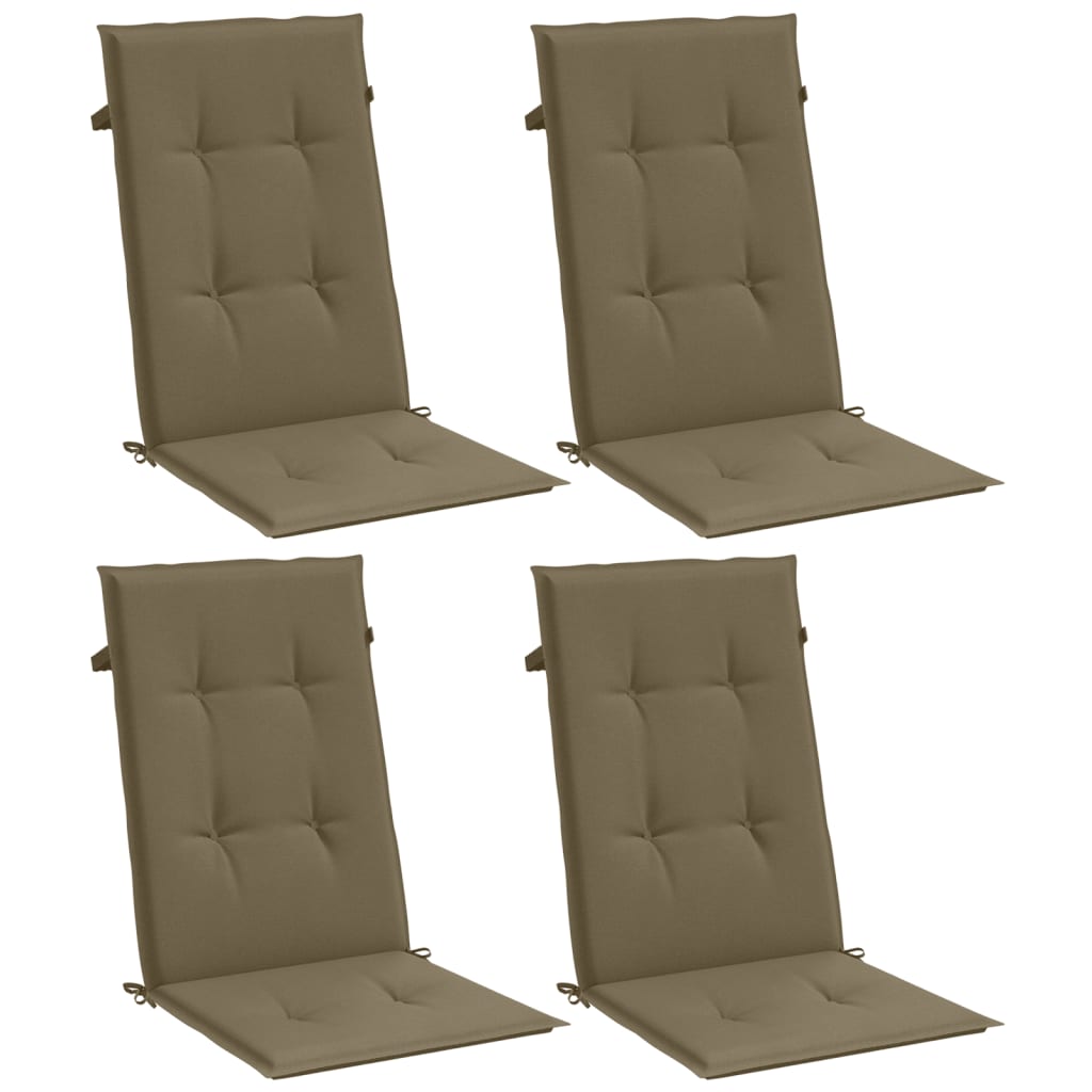 vidaXL Μαξιλάρια Καρέκλας Κήπου Πλάτη 4τεμ Taupe 120x50x4 εκ. Ύφασμα