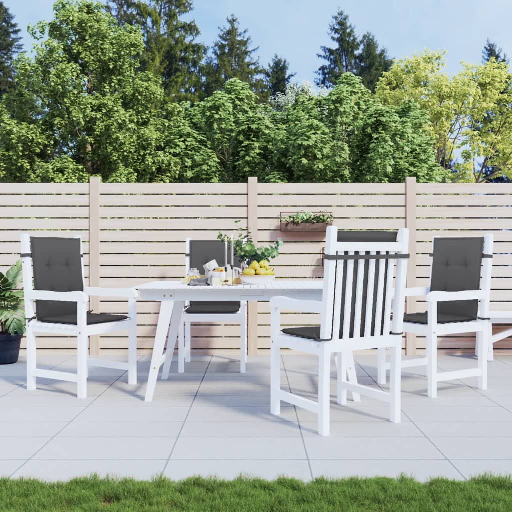 vidaXL Μαξιλάρια Καρέκλας Κήπου Πλάτη 4 τεμ Ανθρακί 100x50x4 εκ Ύφασμα