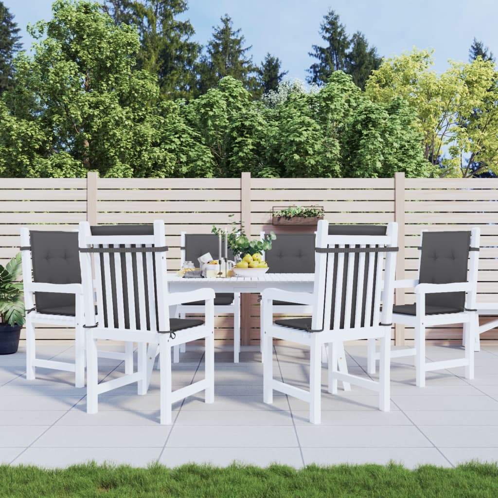 vidaXL Μαξιλάρια Καρέκλας Κήπου Πλάτη 6 τεμ Ανθρακί 100x50x4 εκ Ύφασμα