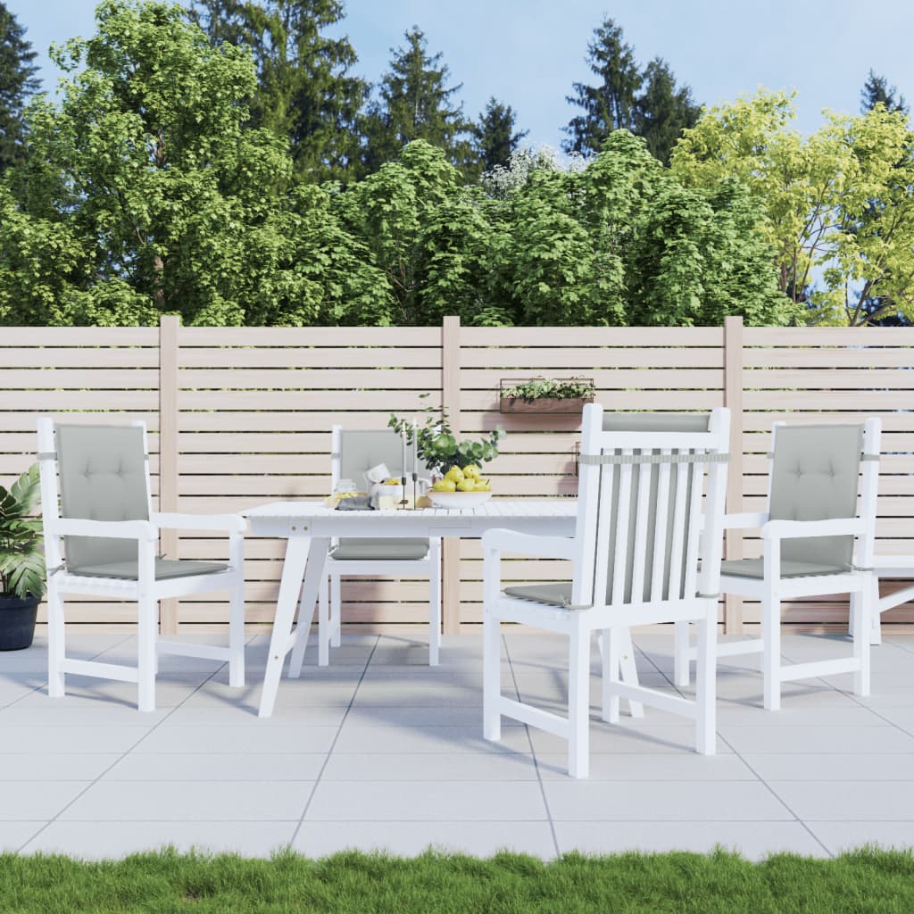 vidaXL Μαξιλάρια Καρέκλας Κήπου Πλάτη 4τεμ. Αν.Γκρι 100x50x4εκ. Ύφασμα