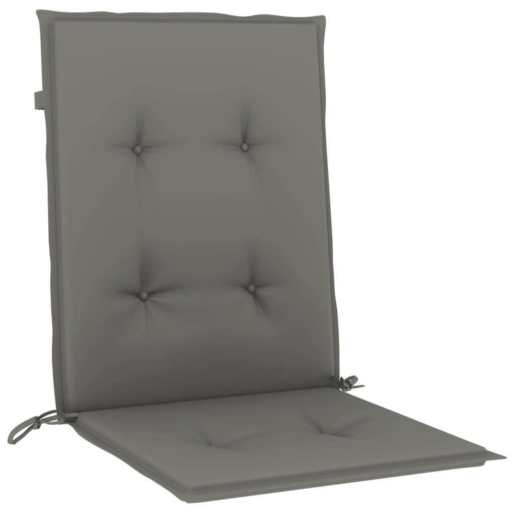 vidaXL Μαξιλάρια Καρέκλας με Πλάτη 2 τεμ. Σκ. Γκρι 120x50x4 εκ. Ύφασμα