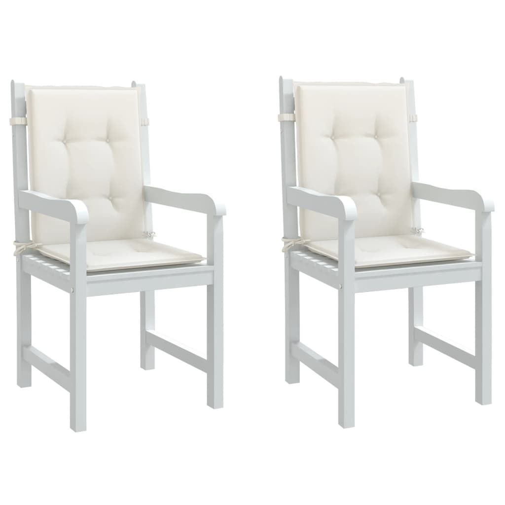 vidaXL Μαξιλάρια Καρέκλας με Πλάτη 2 τεμ. Κρεμ 100x50x4 εκ. Ύφασμα