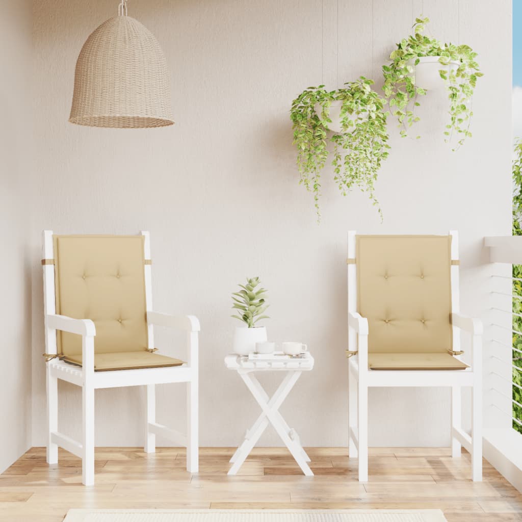 vidaXL Μαξιλάρια Καρέκλας με Πλάτη 2 τεμ. Μπεζ 100x50x4 εκ. Ύφασμα