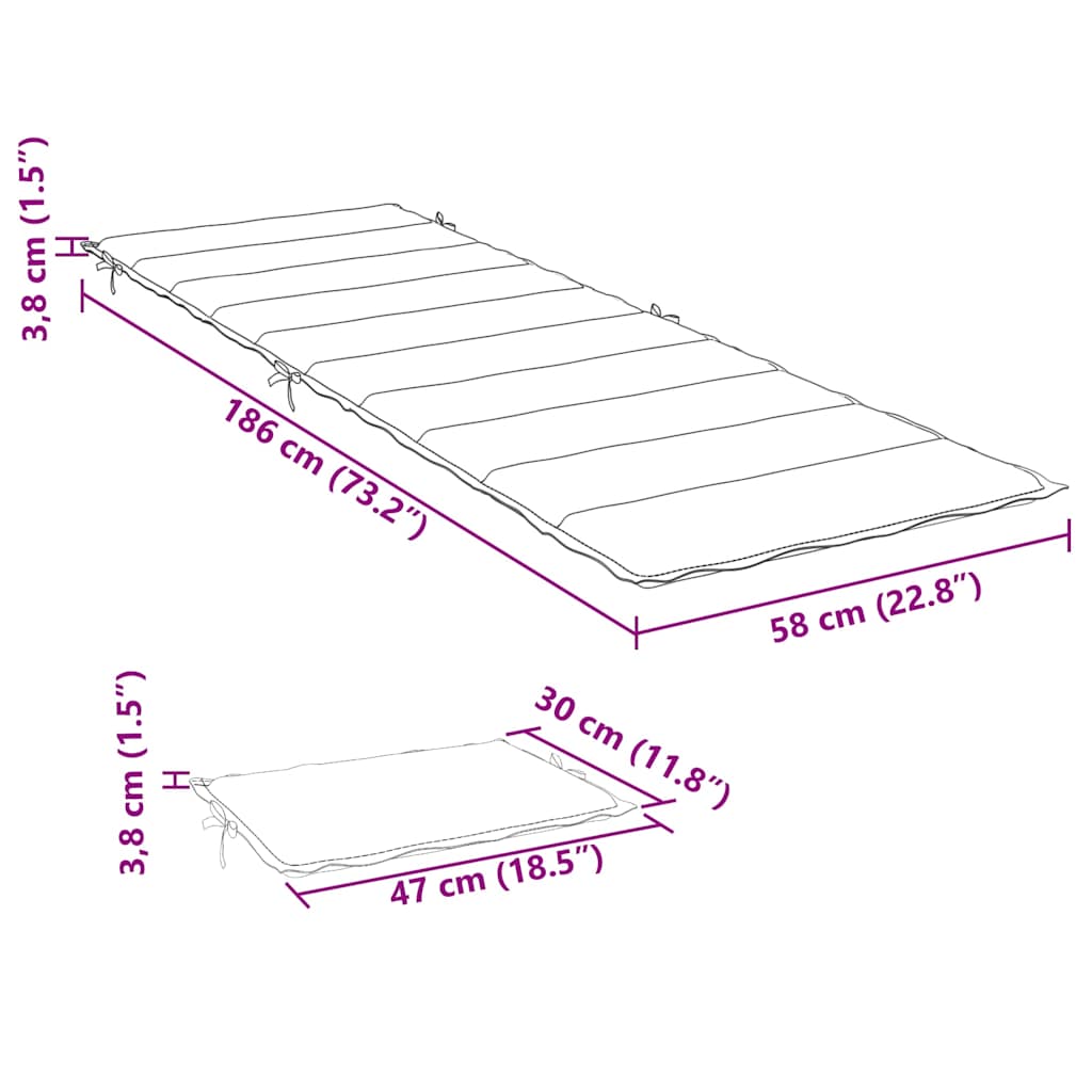 vidaXL Μαξιλάρι Ξαπλώστρας Ανοιχτό Γκρι 186x58x4 εκ. Ύφασμα