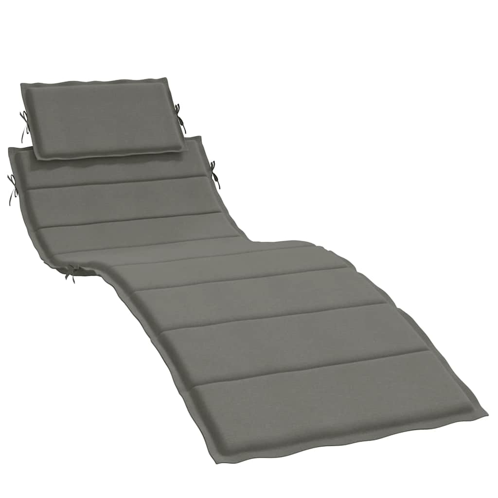 vidaXL Μαξιλάρι Ξαπλώστρας Σκούρο Γκρι 186x58x4 εκ. Ύφασμα