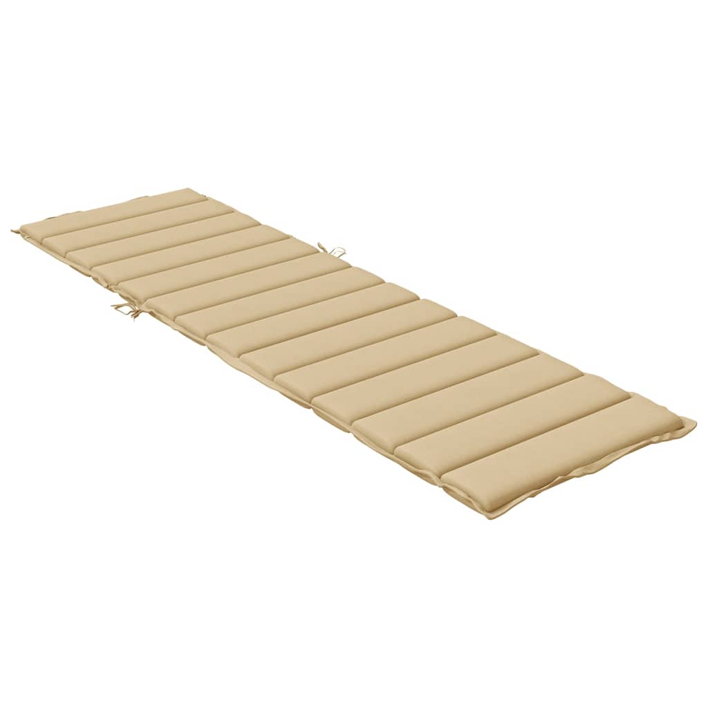 vidaXL Μαξιλάρι Ξαπλώστρας Μπεζ Μελανζέ 200x60x4 εκ. Ύφασμα