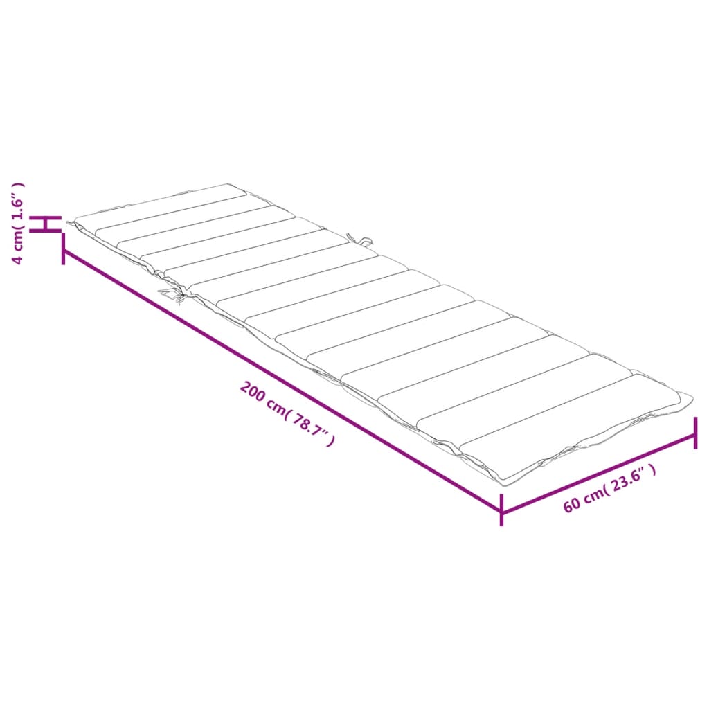 vidaXL Μαξιλάρι Ξαπλώστρας Μπεζ Μελανζέ 200x60x4 εκ. Ύφασμα